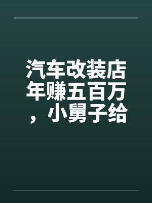 汽车改装店年赚五百万,小舅子给我分红250块后悔疯了 汽车改装店年赚五百万,小舅子给我分红250块后悔疯了